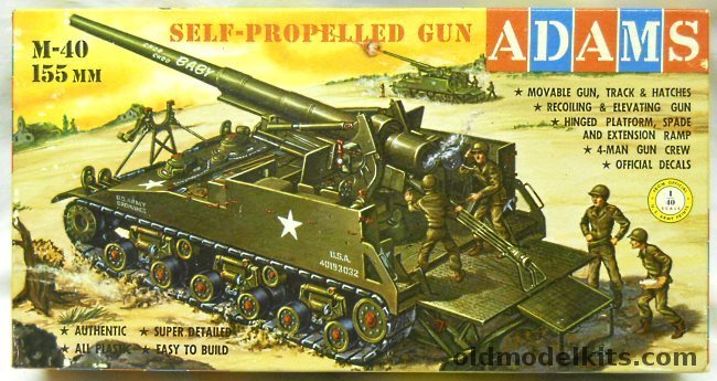 Adams 1/40 M-40 155mm Self-Propelled Gun Choo Choo Baby, K151-169 plastic model kit